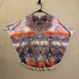 World Unity Poncho Blouse Women's XXL Multicolor